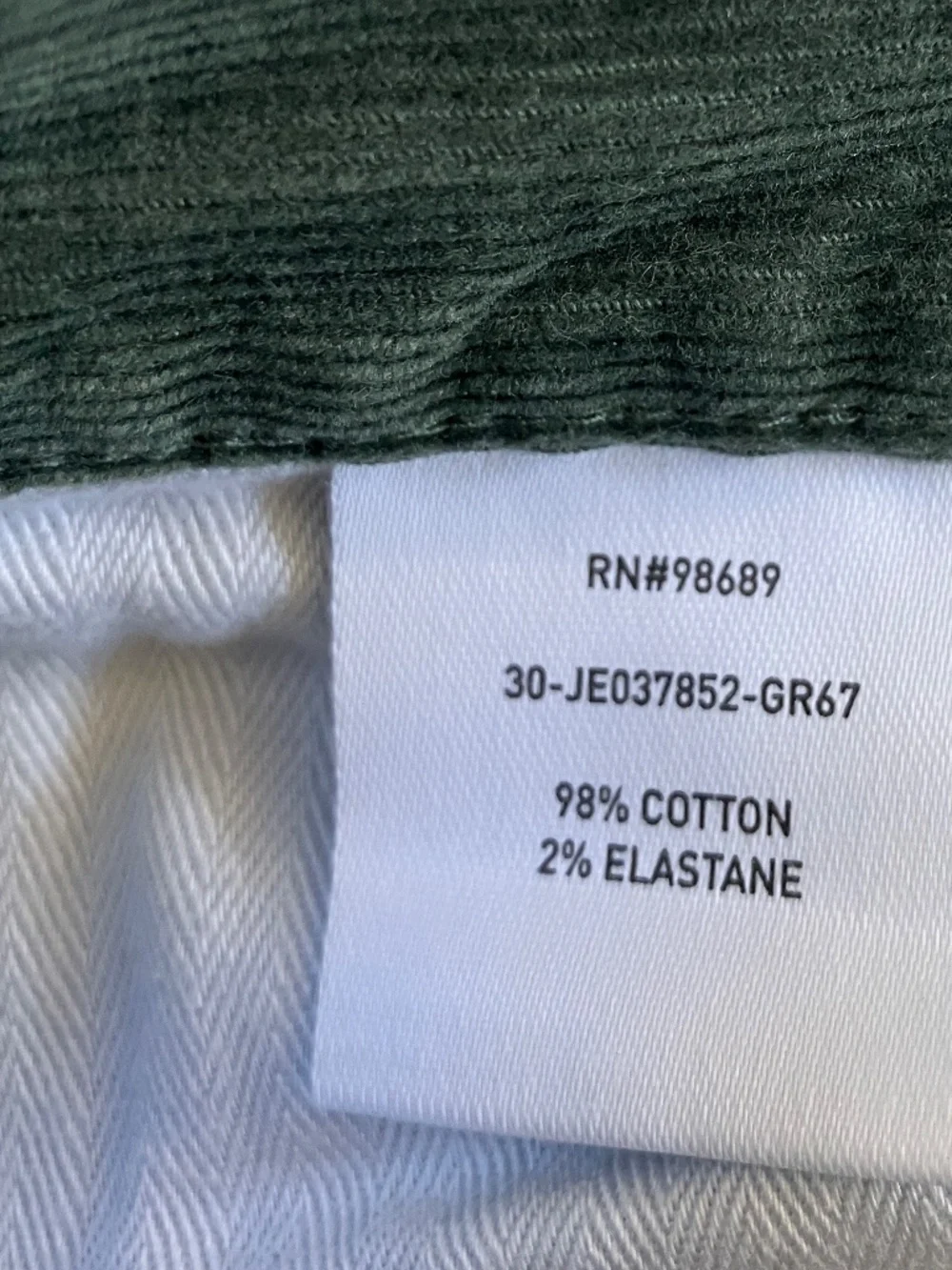 Todd Snyder Stretch 5 Pocket Corduroy Pants Size 31 x 29 Slim Fit Olive Green